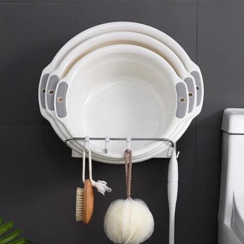 Storage Organizer Punch Free Good Load Capacity Plastic Washbasin Storage Rack Tools for Home Kitchen Tableware Organizer