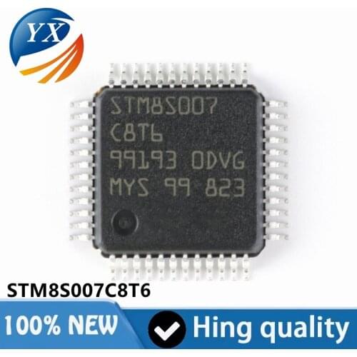 Original authentic STM8S007C8T6 LQFP-48 24MHz/64KB flash memory/8-bit microcontroller-MCU