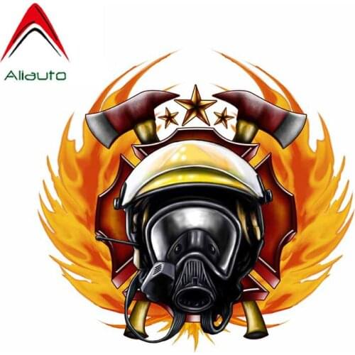 Personality Car Sticker Firefighter Car Accessories Fashion Decal Sunscreen Windows Occlusion Scratch Decoration 13cmX13cm