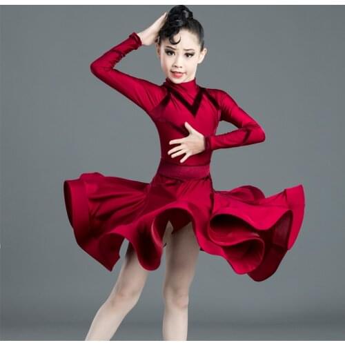 2020 Professional High-end Latin Dance Dress Girl Ballroom Dancing Rumba Samba Kids Dance Costume Modern Carnival Jazz Dancewear