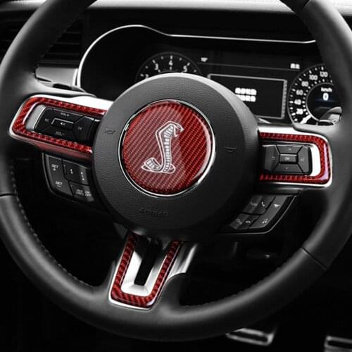It Is Suitable For Ford Mustang The Carbon Fiber 2015-2019 Four Piece Snake Steering Wheel Set