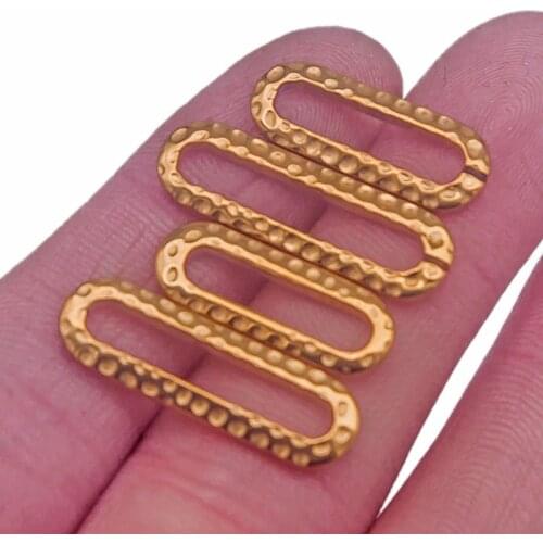 10pc Stainless Steel Gold Hollow Pattern Rectangular Oval Track Charm Pendant Jewelry Making Diy Earring Bracelet Necklace Craft