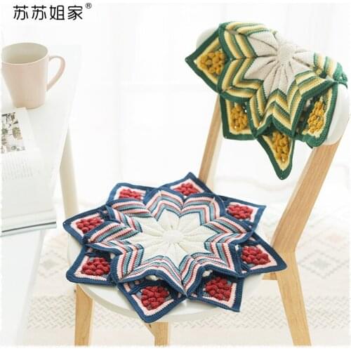 Retro Berries Seat Cushion Self-Made Kill Time Woven DIY Crochet Wool Material Bag