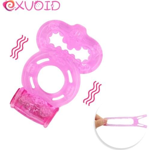 EXVOID Sex Toys for Men Erection Cock Ring Vibrator Elastic Penis Ring Sex Shop Delay Ejaculation Scrotum Bind G Spot Massage