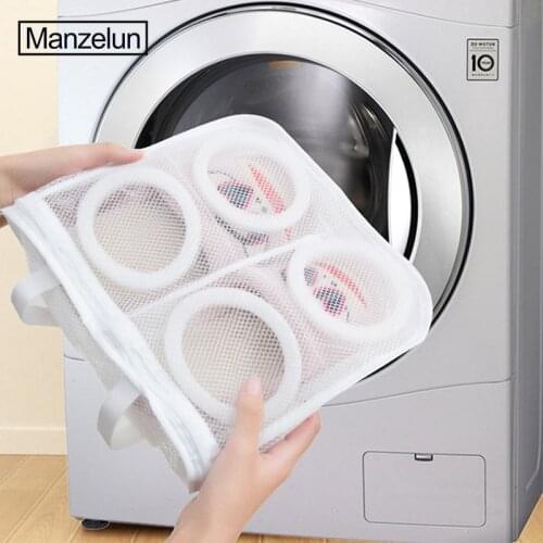 Mesh Laundry Bag Dirty Shoes Bra Protect Washing Bag Hanging Dry Sneaker Bag Home Storage