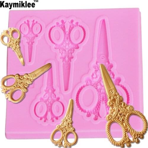 M957 Scissors Silicone Mold Cake Border Fondant Cake Decorating Tools Candy Chocolate Gumpaste Resin Moulds