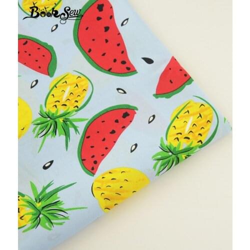 Booksew 100% Cotton Poplin FabricSoft Quilting Summer Fruit Pattern Home Textile Tissue Tecido For Shirt Clothing Craft Dress CM