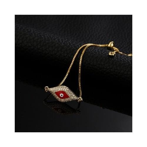 Turkish Lucky Evil Eye Bracelets For Women Handmade Adjustable Drop Oil Micro-Inlaid Zircon Jewelry Bracelet Female Jewelry