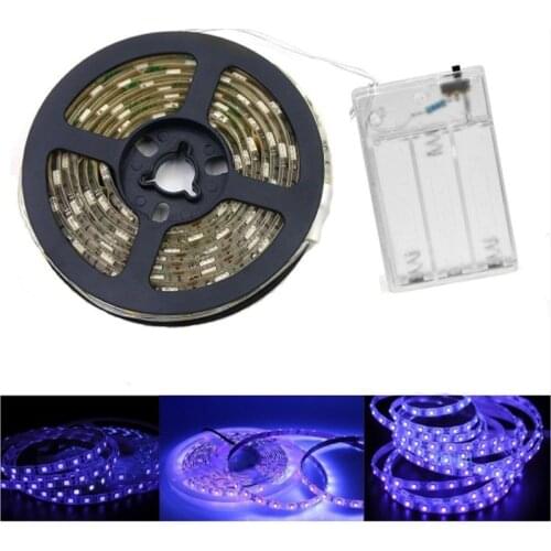 High quality The Purple LED light UV LED Strip SMD5050 White/Black PCB 395-405nm Flexible Ultraviolet Ray Tape Lamp DC12V 60leds