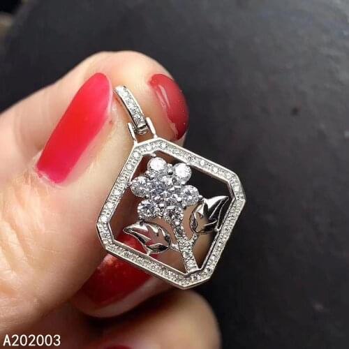 KJJEAXCMY Fine Jewelry 925 Sterling Silver Inlaid Mosang Diamond Gemstone Ladies Pendant Necklace Classic Support Detection