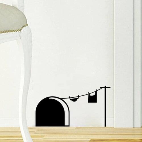 Funny Mouse hole wall sticker Cartoon rat hole Removable PVC Stickers Vinyl Home Decor bedroom living room mice wall Decals