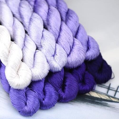 1 Color 400m Suzhou Embroidery 100% Natural Silk Embroidered Line Silk Diy Special Silky Bright Color Line Blue Purple