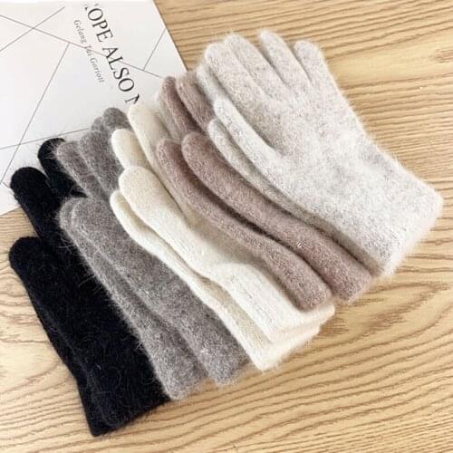 1 Pair Rabbit Hair Winter Snowmobile Gloves Motorcycle Warm Covers Gloves Snowmobile Winter Unisex Bicycle Glove Protective
