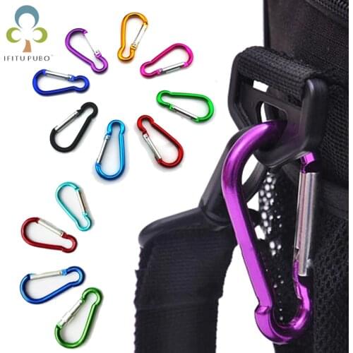 10Pcs/set Colorful Aluminum Spring Carabiner Snap Hook Hanger Keychain Travel Kit for Camping Hiking #4 #5 #6 GYH