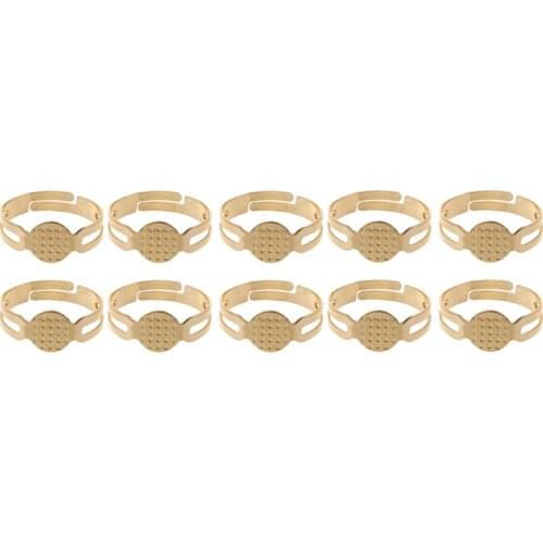 10PC/Lot 8mm Metal Flat Ring Base Blank Findings Glue On Pad DIY Jewelry Making N58F