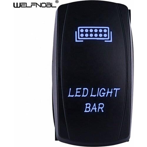 12V 24V Marine Switch Car Boat Rocker Switch Truck SPST Switch Carling Waterproof 5Pin ON-OFF Switch WIth Dual LED Light Bar