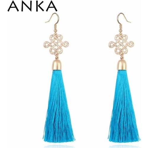 2020 Real New Trendy Women Brincos Pendientes Brinco Free Shippping Fashion Chinese Knot Rhinestone Tassel Earrings #106618