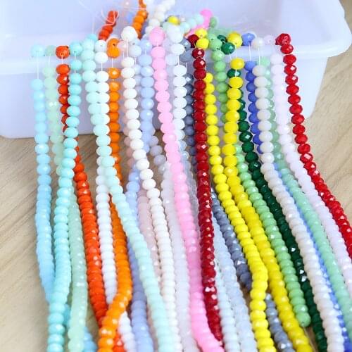ZHUBI 250PCS/LOT Wholesale Crystal Spacer Beads 3x4mm Rondelle Glass Faceted Beads For DIY Making Chams Jewelry Accessories