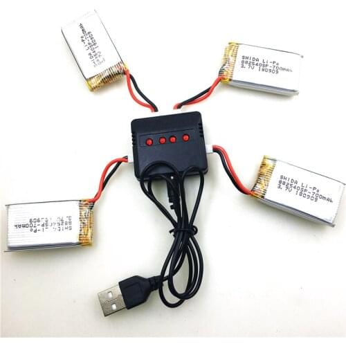 4 Batteries + Charger For XK K124 RC Helicopter Spare Parts Accessories XK K124 Battery 3.7V 700mAh Battery