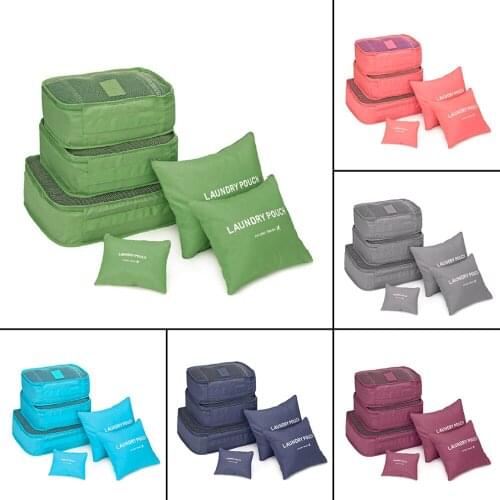 6 Pcs/Set Korean Style Travel Home Luggage Storage Bag Clothes Storage Organizer Portable Pouch Case 6 Colors Drop Shipping