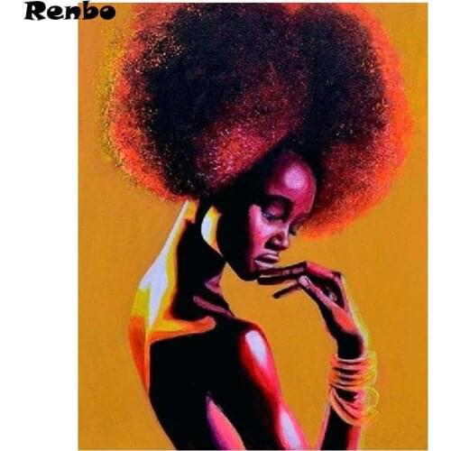 Diamond Painting African woman Full Square round Drill Diamond Mosaic diamond embroidery sale Cross Stitch Kit Home Decoration