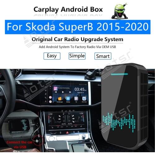 Car Radio Carplay Android Ai Box For Skoda SuperB 2015 - 2020 Multimedia Player Radio Apple CP Box Wireless Upgrade Mirror Link