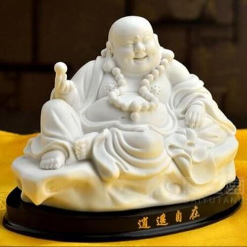 White Porcelain Laughing Buddha Maitreya Buddha Furnishing Articles Decorative Arts and Crafts Easygoing