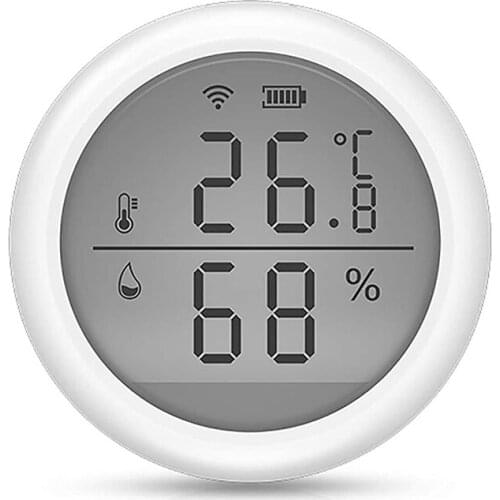 WiFi Smart Thermometer Hygrometer Wireless Temperature & Humidity Sensor Work with Tuya Alexa Google Assistant for Home