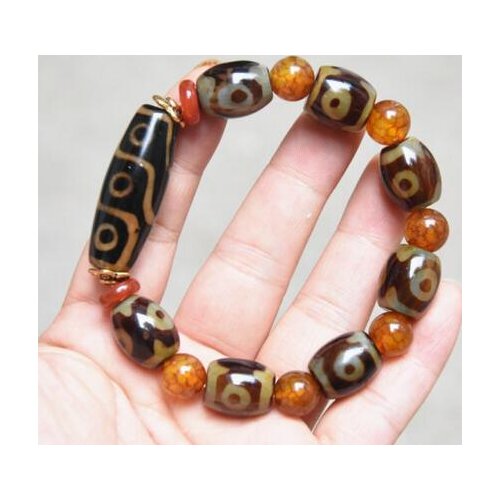 15x13mm Chinas Tibet old agate chakraagate stone bracelet Day bead Random