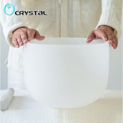 12inch Note Perfect Sound C/D/E/F/G/A/B Chakra Frosted Quartz Crystal Singing Bowl For Meditation Yoga Healing