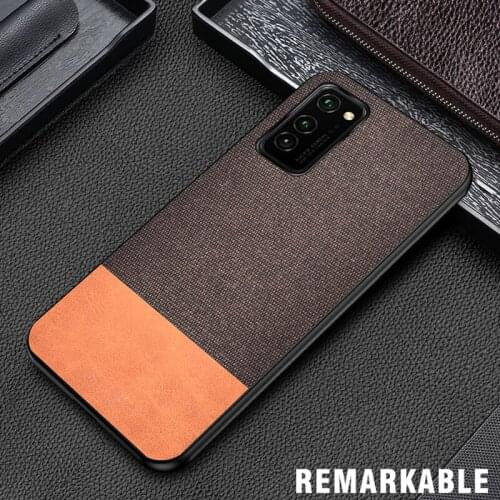 IKrsses For Huawei Honor V30 Pro Case PU Simple Cloth Hard Backshell Soft Border Case For Huawei Honor V30 All-inclusive Cover
