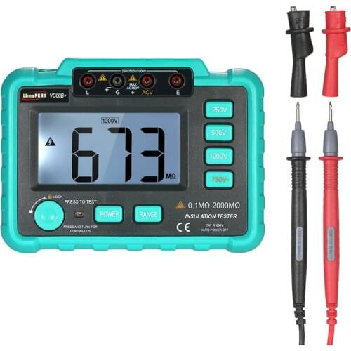 VC60B+ Digital Insulation Resistance Tester Megohm Meter Megohmmeter earth ground resistance impedance tester DC250V/500V/1000V