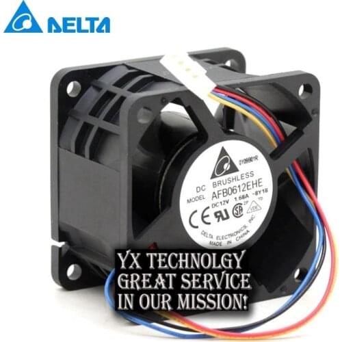Delta 60*60*38mm 60mm AFB0612EHE 6038 4 wire DC 12V 1.68A supports PWM cooling fan