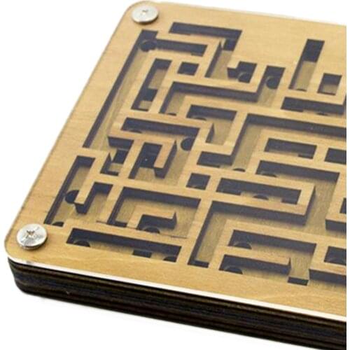 Wooden Labyrinth Traditional Wooden Balance Board Puzzle Game Kids Fun Toys