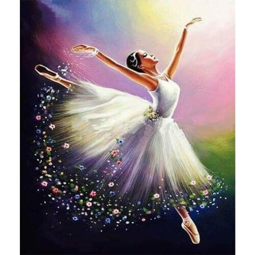 DIY Diamond Painting 3D Cross Stitch Square Kits Full Diamond Embroidery Beautiful dance girl wall sticker Diamond Mosaic Decor