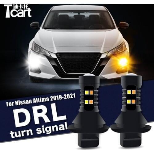 2Pcs Led drl Daytime Running Turn Lights 2IN1 Car accessories For Nissan Altima (L34) 2019-2021