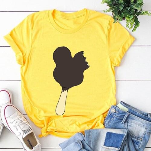 Ice Cream Graphic Tee Harajuku Hawaii Aesthetic Clothes Korean 2021 Vacation Travel Couple T Shirt Summer Plus Clothing Pink