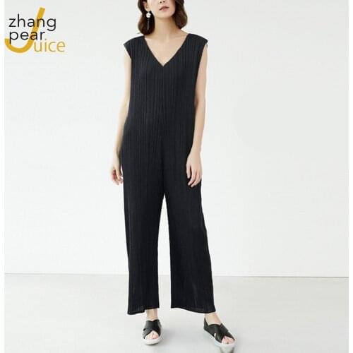 Fashion V Neck Casual Outfits Womens Jumpsuit Romper Elegant Sleeveless Street Wear Woman Jumpsuit New
