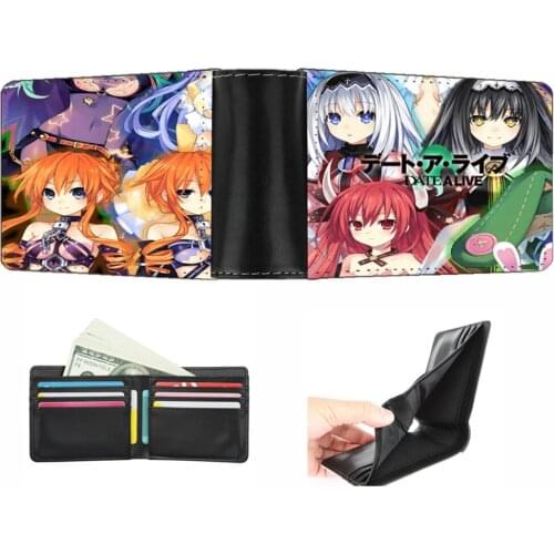 Anime Date a Live wallet Men women short wallet teenagers Card Holder PU Short Zero Wallet student Coin Purse