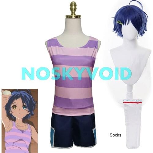 Costumes Wonder Egg Priority Ohto Ai Cosplay Wig Summer Outfit with Woman Vest and Shorts Ohto Ai Costume Anime Clothing