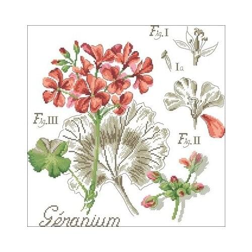Shadow flower-geranium Needlework,For Embroidery,DIY 14CT Unprinted Arts Cross stitch kits Set Cross-Stitching Home Decor