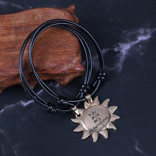 2 Piece Set Couple Series Bracelet Sun Alphabet You Are My Sunshine Pendant Fashion Men And Women Valentines Day Jewelry Gift