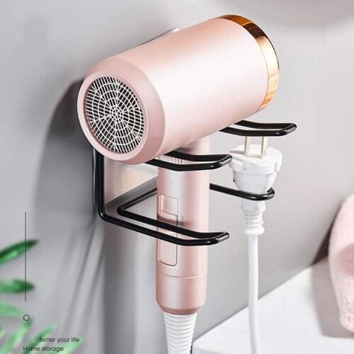 Punch-free Wall Mounted Stainless Steel Holder For Bathroom Organizer Dyson Hair Dryer Storage Rack Stand Holder