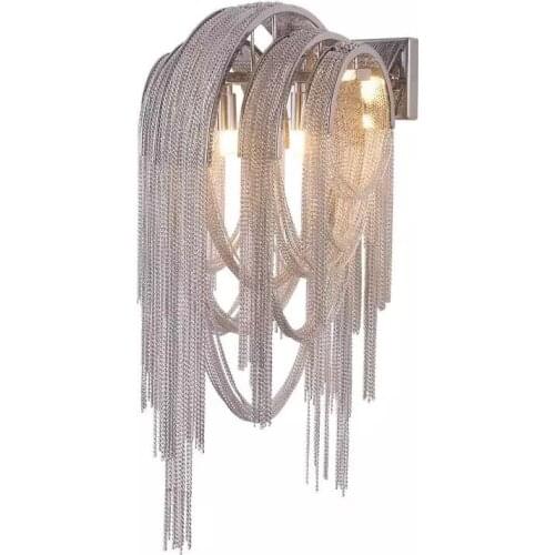 Wall Light Aluminum Wall Lamps Silver Golden Bedside Lamps G9*2 Individuation Aluminum Lines Wall Lights