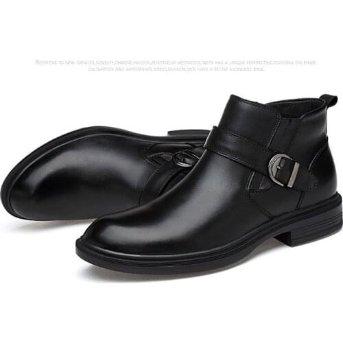 COW LEATHER top leather shoes large size 46 mens Casual shoes and man mens boots leather boots Comfortable single shoead