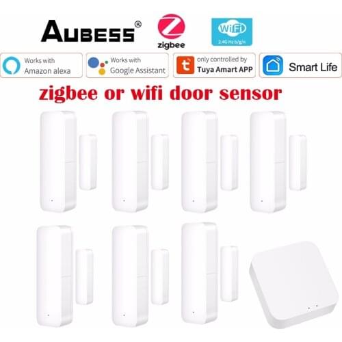 Tuya Smart Home WiFi Door Sensor Alarm Window Open Closed Detectors Magnetic Switch APP Alert Security System With Alexa Google