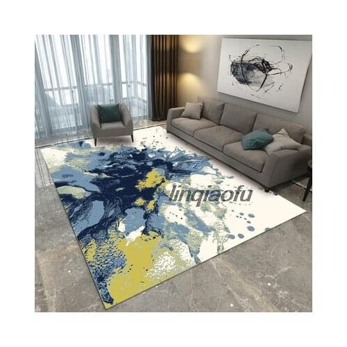 Nordic style modern minimalist art ink pattern mat Rectangular abstract carpet full of living room bedroom