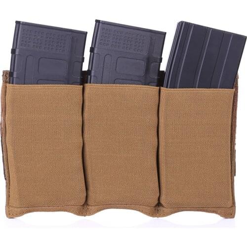Tactical 5.56 Magazine Pouch Fast Draw MOLLE Mag Pouch Military Army M4 Airsoft Gear Plate Carrier Triple Holster Pouch