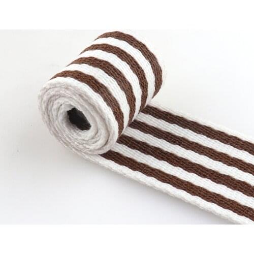 Heavy weight webbing striped cotton 38mm Polyester soft webbing fabric Nylon Strap for Belt Dog Collar handbag garment backpack