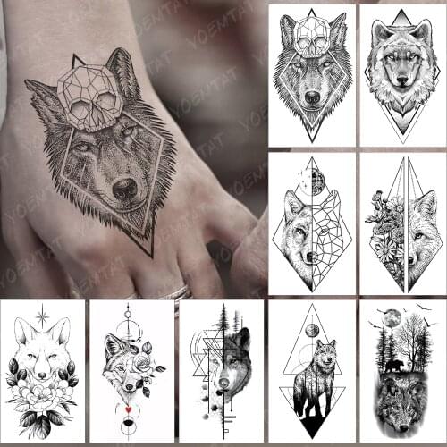 Waterproof Temporary Tattoo Sticker Tattos For Women Child Men Skull Wolf King Dark Style Hand Fake Tato Flash Tatoo